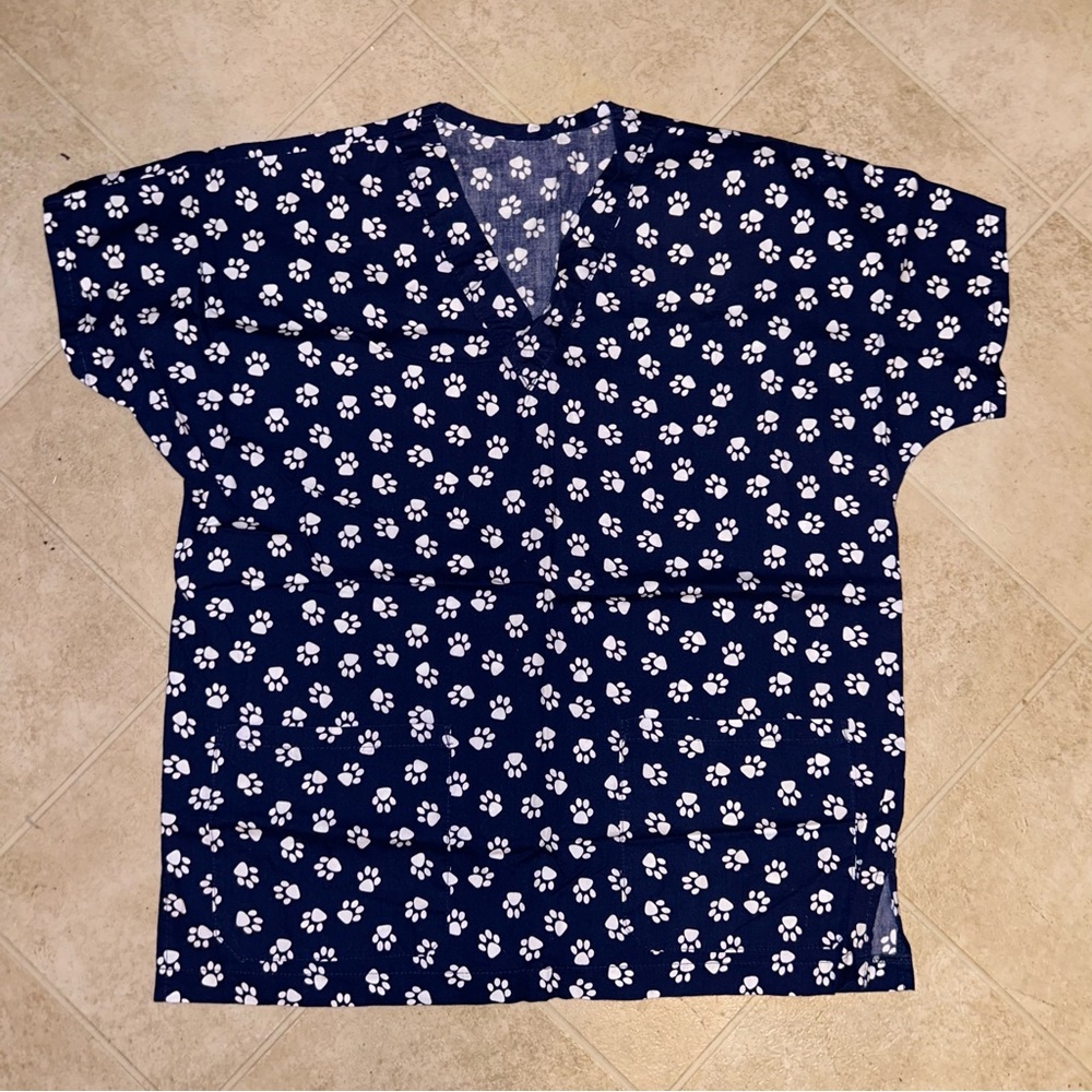 Paw Print Scrub Top